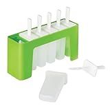 Tovolo Silicone Groovy Popsicle Molds with Tray (Spring Green) - Ice Pop Molds with 6 Cavities for Homemade Ice Pops & Frozen Snacks - Popsicle Maker with Drip-Guards, Dishwasher Safe & BPA-Free