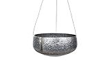 Creative Co-Op Grey & Gold Hanging Iron Planter