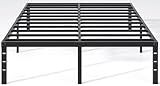 NEW JETO Metal Bed Frame,Queen Size Bed Frame with Storage Space,Heavy Duty Sturdy Mattress Foundation,Easy Assembly,No Box Spring Needed, Black,18 Inch,Queen