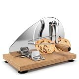 Saluna Manual Bread Slicer for Sourdough and Homemade Bread, Adjustable Bread Slicer with Hand Crank, Stainless Steel Blade and Suction Base