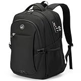 SHRRADOO Anti Theft Laptop Backpack Travel Backpacks with Combination Lock for Women Men College Backpack Computer Bag Fits 17 Inch Laptop,Black