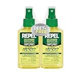 Repel Plant-Based Lemon Eucalyptus Insect Repellent, 4 Ounces, DEET-Free Pump Insect Repellent Repels Mosquitoes For 6 Hours With Plant-Based Ingredients, 2 Pack