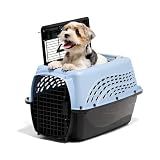Petmate Two Door Plastic Pet Kennel for Small Dogs and Cats, 24in, Blue