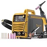 TOOLIOM 200A AC/DC TIG Welder with Pulse, Dual Voltage 110V/220V, Aluminum Welder with IGBT Inverter, Large LED Display, AC TIG/DC TIG/Pulse TIG/SPOT TIG/Stick Multiprocess Welding Machine