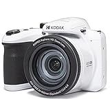 KODAK PIXPRO AZ405-WH 20MP Digital Camera 40X Optical Zoom 24mm Wide Angle Lens Optical Image Stabilization 1080P Full HD Video 3" LCD Vlogging Camera (White), Full Frame