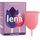 Lena Menstrual Cups, Reusable Period Cup, Tampons,Period Underwear and Menstrual Pads Alternative, Feminine Care, FSA HSA Eligible, Silicone Menstrual Cup, Made in USA, Super Heavy Flow, Large, Pink