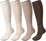 Cuyankin Premium Coton Compression Socks for Women&Men 15-20mmHg Knee High Sock for Nurses, Flying, Travel, Pregnancy