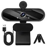MTORED USB HD 1080P Video Webcam and Wide Angle Camera with Built-in Microphone and Rotatable Tripod,for Laptop Computer or Desktop PC,Great for Live Streaming.Calls.Video Conferencing(Black)