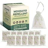 12 Pcs Mosquito Repellent for Patio, Plant-Based Mosquito Repellent Pouches, Mosquito Control Indoor Outdoor, Pet-Friendly Mosquito Deterrent for Home Patio Camping Fishing