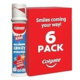 Colgate Kids Toothpaste Pump with Fluoride for Cavity Protection, Ages 6+, ADA Accepted, Bubble Fruit, 4.4 Ounce, 6 Pack