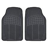 BDK ProLiner Floor Mats for Cars Trucks SUV, 2-Piece All-Weather Car Mats with Universal Fit Design, Durable Car Floor Mats with Capture Ridges, Waterproof Rubber Floor Mats for Cars (Black)