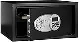 Amazon Basics Steel Security Safe and Lock Box with Programmable Electronic Keypad, for Valuables, Cash, Jewelry, Documents, Black, 1 Cubic Foot, 16.9-x-14.6-x-9.1-inches (WxDxH)