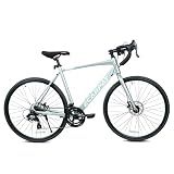HIWORK 700x28c Road Bike, Lightweight Aluminum Frame 16-Speed Professional Racing Bike with Dual Disc Brakes Fast Acceleration Suitable for Men and Women Ideal for High-Intensity Riding City Commuter