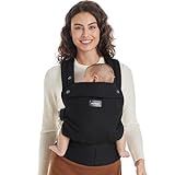 Momcozy Baby Carrier - Ergonomic, Cozy and Lightweight Carrier for 7-45lbs, Effortless to Put On, Ideal for Hands-Free Parenting, Enhanced Lumbar Support, Purehug for Infant to Toddler, Black