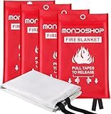 Mondoshop Fire Blanket for Home and Kitchen - Emergency Fire Suppression Blankets Fireproof Blanket Fire Retardant Blankets for Car, Fireplace, Camping, Picnic, Grill