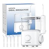 Water Dental Flosser, 600ML Large Water Tank Oral Irrigator for Teeth, 10 Modes Water Flosser with 5 Jet Tips Suitable for Multiple Users, IPX7 Waterproof Electric Flossing Machine for Family, White