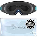 MyHalos® Sleep Mask - Eye Masks for Sleep - 100% Blackout Sleeping Mask for Women, Men & Side Sleepers - 3D Sleeping Eye Mask for Zero Pressure - Award Winning Design, Eyelash Friendly & Breathable