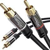 CableDirect – 6ft RCA/Phono Cable, 2 × 2 Plugs, Stereo Audio Cable, Practically Break-Proof & Flawless Sound Quality (coaxial, subwoofer/amp/HiFi & Home Cinema/Blu-ray, Analog & Digital)