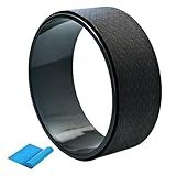 NGT 13 inch Yoga Wheel for Back Pain Strongest and Most Comfortable Dharma Yoga Prop Wheel with Free Bands (black-black)