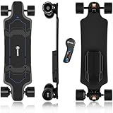 Askate A1 Electric Skateboard with Remote, Long Range Up to 17 Miles, 8 Ply Canadian Maple, Smooth 4-Speed Remote Controller, Suitable for Younger Beginners