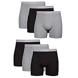 Hanes Mens Underwear Briefs, Cool Dri Moisture-wicking Cotton No-ride-up For Men, Multi-packs Available Boxer, 6 Pack - Black/Gray, X-Large US