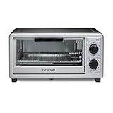 Proctor Silex 4 Slice Countertop Toaster Oven, Multi-Function with Bake, Toast and Broiler, 1100 Watts, 30 min timer and auto-shutoff, Includes Backing Pan and Rack, Black and Silver (31260)