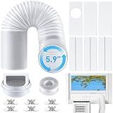 AGPTEK Window Vent Kit for Portable Air Conditioner with 5.9" Hose, Window Seal Plates for 5/5.9”Hose, Adjust Length 16.9 to 101”, 2 in 1 Coupler with Grid, Rain Cover, Suit for Sliding Window/Door
