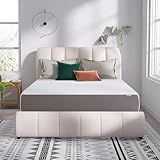 Amazon Basics Memory Foam Mattress, Soft Plush Feel, 12 Inch, Queen, White/Grey