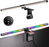 Quntis RGB Pro+ Monitor Light Bar with Remote, 15 Modes Gaming Backlight, 4 Colors & Brightness Dimmable Fronlight, 20" Ra95 Eye-Care USB Reading Monitor Lamp, No Glare, Upgraded Clip for All Monitor