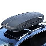 Garvee Rooftop Cargo Box Carrier, Dual-Side Opening Roof Mount Travel Luggage Storage Capacity, 165Lbs Weight Capacity with Secure Straps&Keys, Vehicle Hard-Shell Carriers,Black(12 Cubic)