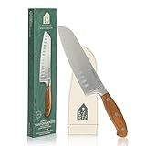 Bloomhouse - Two Time Oprah's Favorite Things Winner - 7-Inch Santoku Knife – German Stainless Steel Blade with Forged Italian Olive Wood Handle, Full Tang Kitchen Knife for Slicing Dicing & Mincing