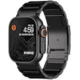 KORDIZ Titanium Watch Band T01 Max - Fits Apple Watch ULTRA 3 & ULTRA 2 Black (49mm) - Adjustable Titanium Apple Watch Band with Secure Clasp - Premium Color Matching Band with Comfortable grip - Replacement Wristbands for iWatch (T01 Max | ULTRA Black)
