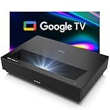 WEMAX Nova Pro 4K Ultra Short Throw Projector, 150" ALPD Laser TV with Smart Google TV, 2100 ISO Lumens, Dolby Audio, UST Projector for Movie, WiFi Bluetooth, Built in Google Assistant (Black)