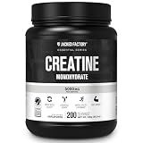 Jacked Factory Creatine Monohydrate Powder 1000g - 5g Daily Micronized Creatine Monohydrate for Men and Women, Vegan-Friendly, Third-Party Tested - 200 Servings, Unflavored