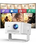 [Android 14 & 800ANSI] Magcubic Mini Projector 4K 8K Support, Smart Projector Native 1080P with WiFi 6, Bluetooth 5.4, Auto Focus, Auto Keystone, 180° Rotation, Portable Projetor for Bedroom HY450Max