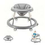 Folding Baby Walker,Height Adjustable Baby Walker for Babys 6-18 Months (Gray)