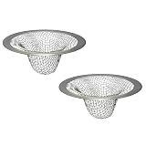 1.0" Small Drain Strainer, Sink Drain Hair Catcher, Bathroom Sink Drain Strainer, 2PCS Drain Mesh Baskets for Laundry, Mop Pool, Utility, Slop, RV Sink, Stainless Steel Drain Filter