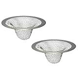 1.0" Small Drain Strainer, Sink Drain Hair Catcher, Bathroom Sink Drain Strainer, 2PCS Drain Mesh Baskets for Laundry, Mop Pool, Utility, Slop, RV Sink, Stainless Steel Drain Filter