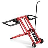 Goplus Lawn Mower Lift, 500LBS Capacity Zero Turn Mower Lift with Hydraulic Jack, Non-Slip Wheels, Adjustable Movable Lawn Mower Lift Jack for Riding Tractors, Lawnmowers