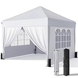 Driftalia 10x10 Pop Up Canopy Tent with Sidewalls, One-Push Instant Setup