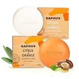 SAPHUS Argan Oil Bar Shampoo and Conditioner Set for Strengthening, Cleansing & Moisturizing Dry & Curly Hair,Travel Size, Zero Waste, 2pc Set