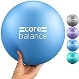 Core Balance Pilates Ball 9 Inch Anti Burst With Inflation Tube - Mini Exercise Ball for Physical Therapy, Yoga, Barre, Stretching and Core Stability Workout (Blue)