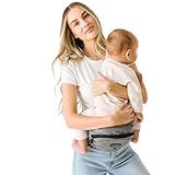 Tushbaby - Original Hip Carrier for Babies and Toddlers, Certified Safe, Lightweight Design, Built-in Storage, Nursing Support, No Foam Padding, (Grey)