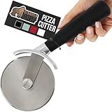 GORILLA GRIP BPA-Free Large Pizza Cutter Wheel, 9 Inch, Sharp Stainless Steel Blade, Slip Resistant Handle with Thumb Guard Protection, Slice Thick or Thin Pizzas, Pie, Pastries in Seconds, Black