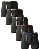 OYGSieg 5 Pack Men's Boxer Briefs, Fly with Built-in Total Front Support L