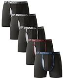 OYGSieg 5 Pack Men's Boxer Briefs, Fly with Built-in Total Front Support L