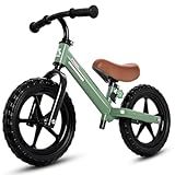 KRIDDO Toddler Balance Bike 2 Year Old, Kids Balance Bike for 2-5 Years Old, Dual Bearing for Smoother Riding, Adorable Plate, Adjustable Seat and Handlebar, Toddler Bike Gifts Age 2-3, Green