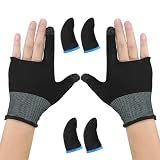2 Pairs Mobile Gaming Gloves, Ultra-Thin Mobile Gaming Gloves Touchscreen Game Finger Sleeves Game Glove for Sweaty Hands Anti-Sweat Finger Sleeve Breathable for Phone Tablet Players Streamer