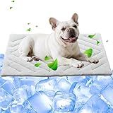 BECROWM Dog Cooling Mat Self Coolings Foldable Cooling Pad for Dog in Summer Coolings Mat for Dogs and Cats Machine Washable (Rectangle,Gray, Medium-36 L x 23" W)
