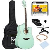 Best Choice Products 41in Beginner Acoustic Guitar Full Size All Wood Cutaway Guitar Starter Set w/Case, Strap, Capo, Strings, Picks - SoCal Green